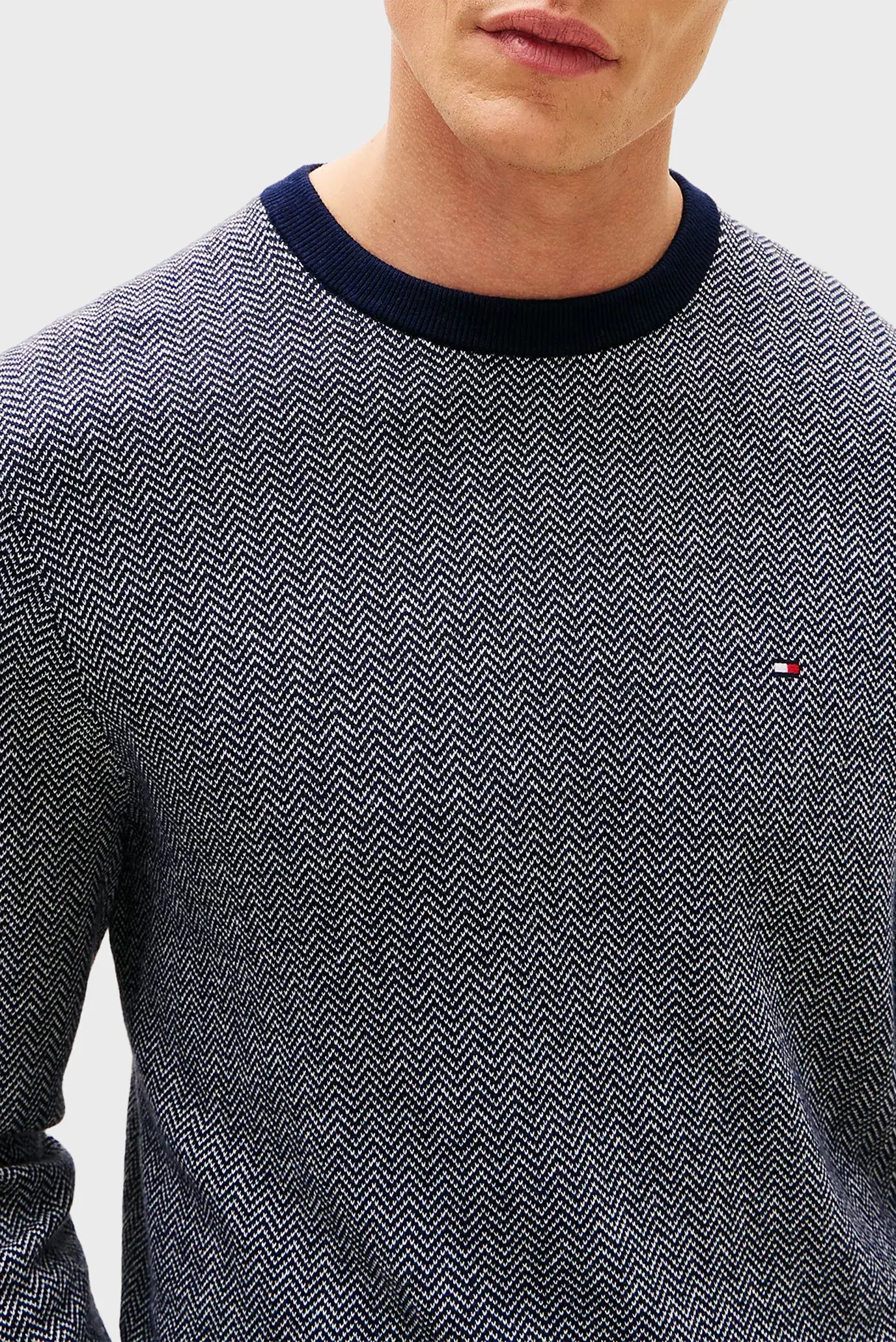 Sviter PIMA CTN CASH HERRINGBONE CREW 4