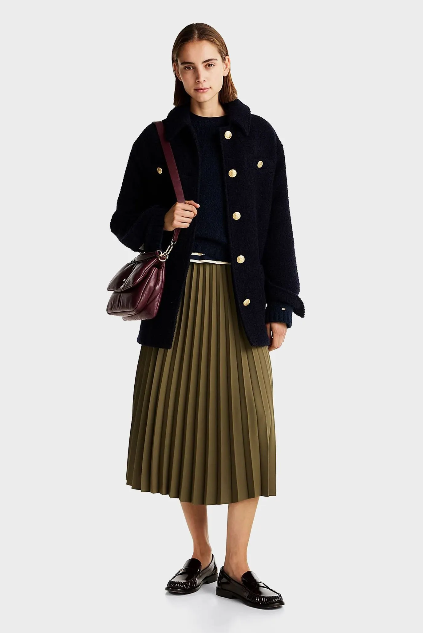 Yubka FLUID PLEATED PULL ON MIDI SKIRT 2