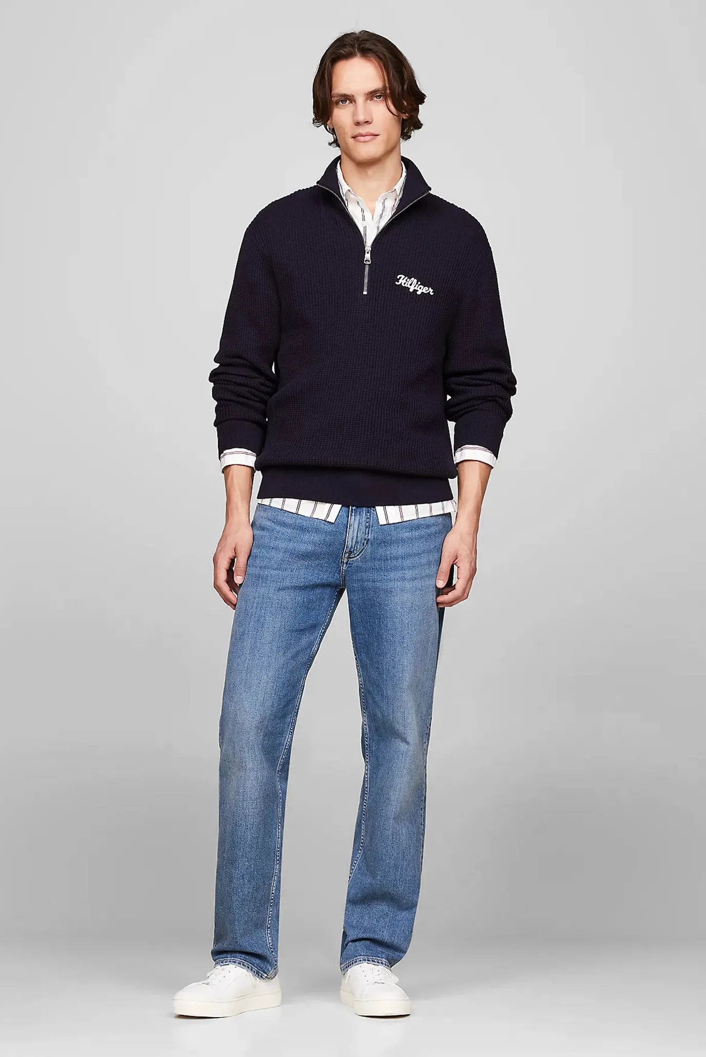 Sviter HILFIGER GRAPHIC WAFFLE ZIP MOCK 2