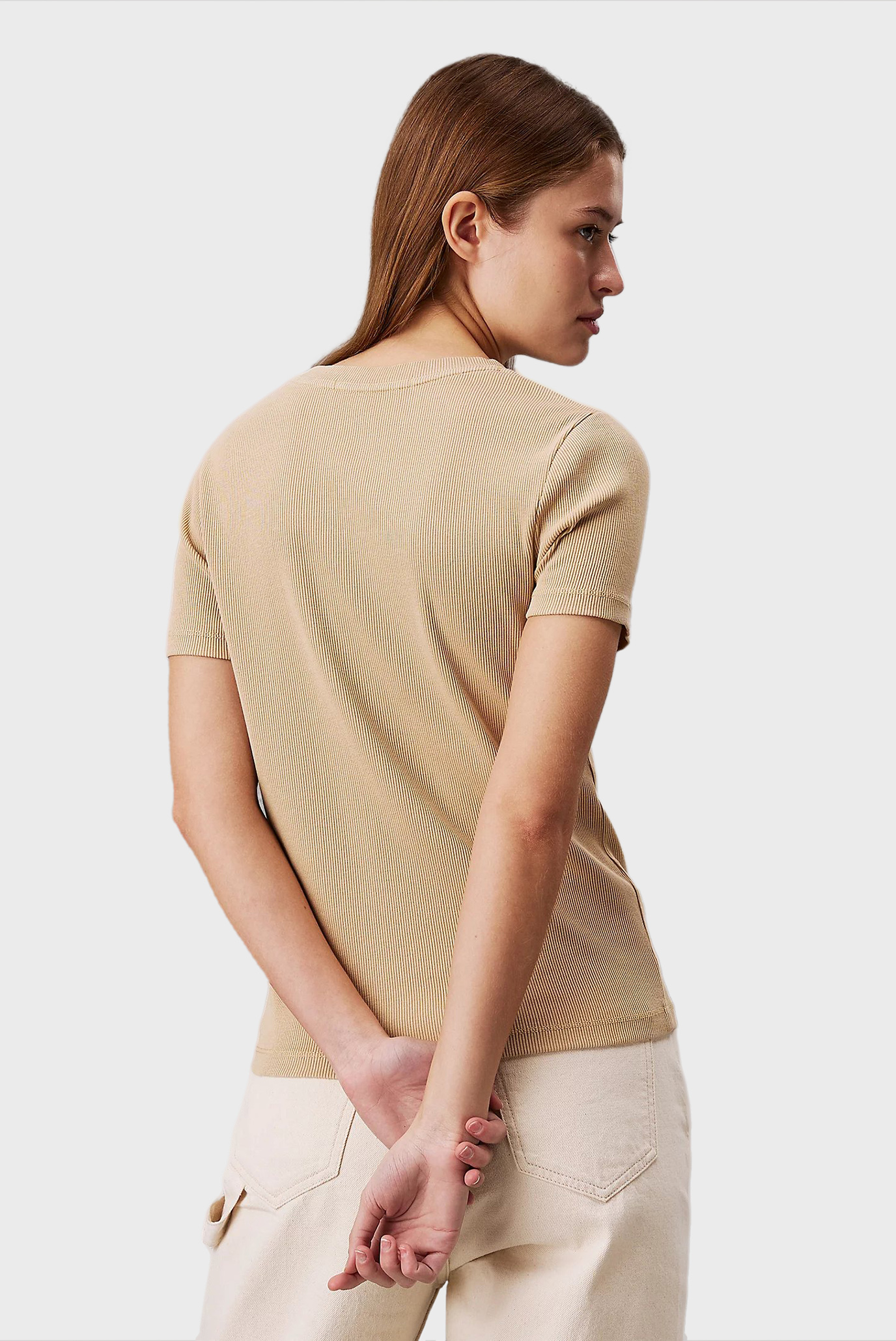 Futbolka WASHED WOVEN LABEL RIB BABY TEECalvin Klein Jeans Futbolka WASHED WOVEN LABEL RIB BABY TEE 3