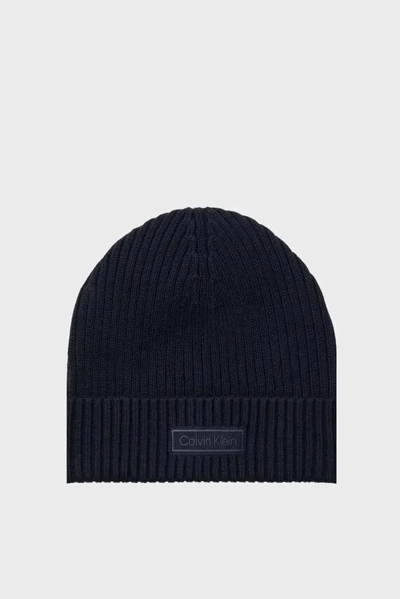 Шапка PATCH CHUNKY RIB COTTON BEANIE Calvin Klein