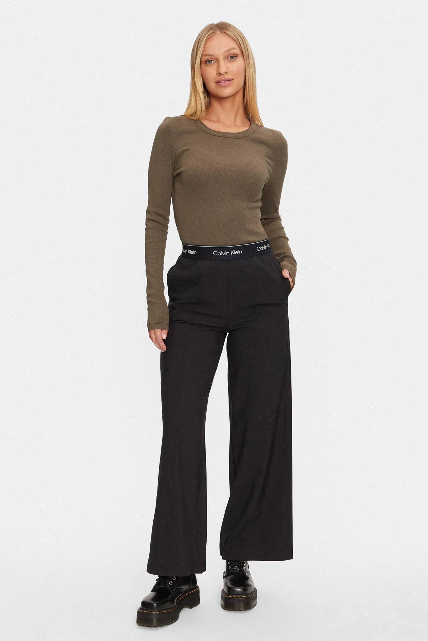 Лонгслив WASHED LABEL RIB LONG SLEEVE 2