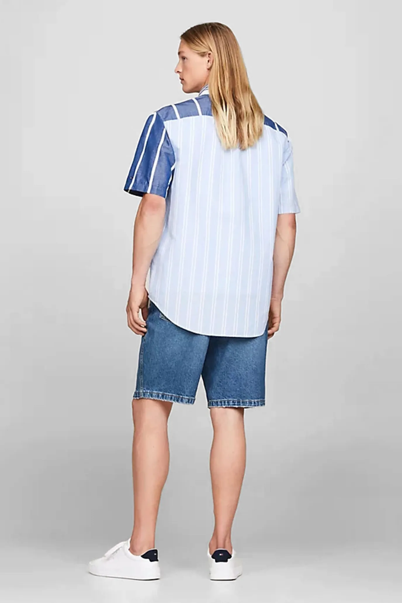 Yengi kalta ko'ylak LINEN BLOCKING STRIPE SHIRT S S 4