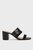 Босоножки LEATHER & SUEDE BLOCK HEEL MULE