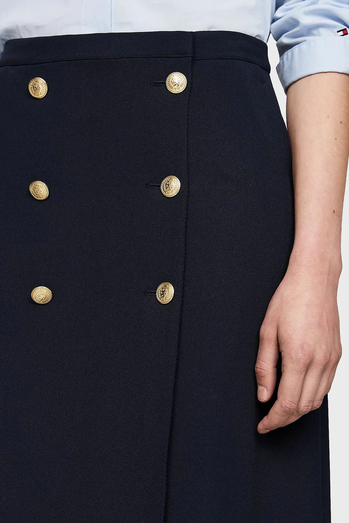 Юбка GOLD BUTTON TWILL MIDI SKIRT 4