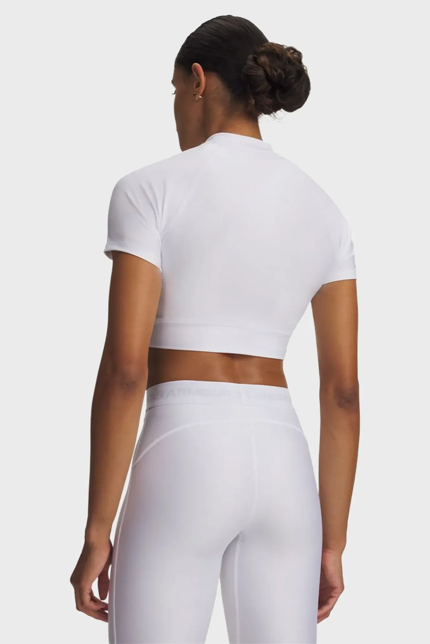 Top/HeatGear Crop Mock SS-WHT 2