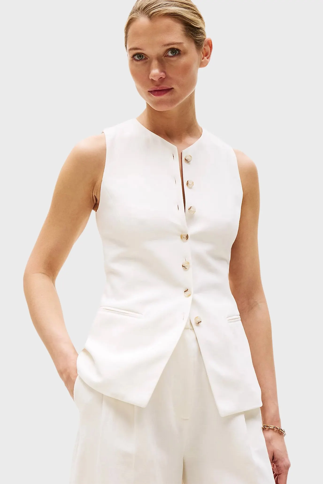 Жилет LINEN MIX SLIM WAISTCOAST TOP 1