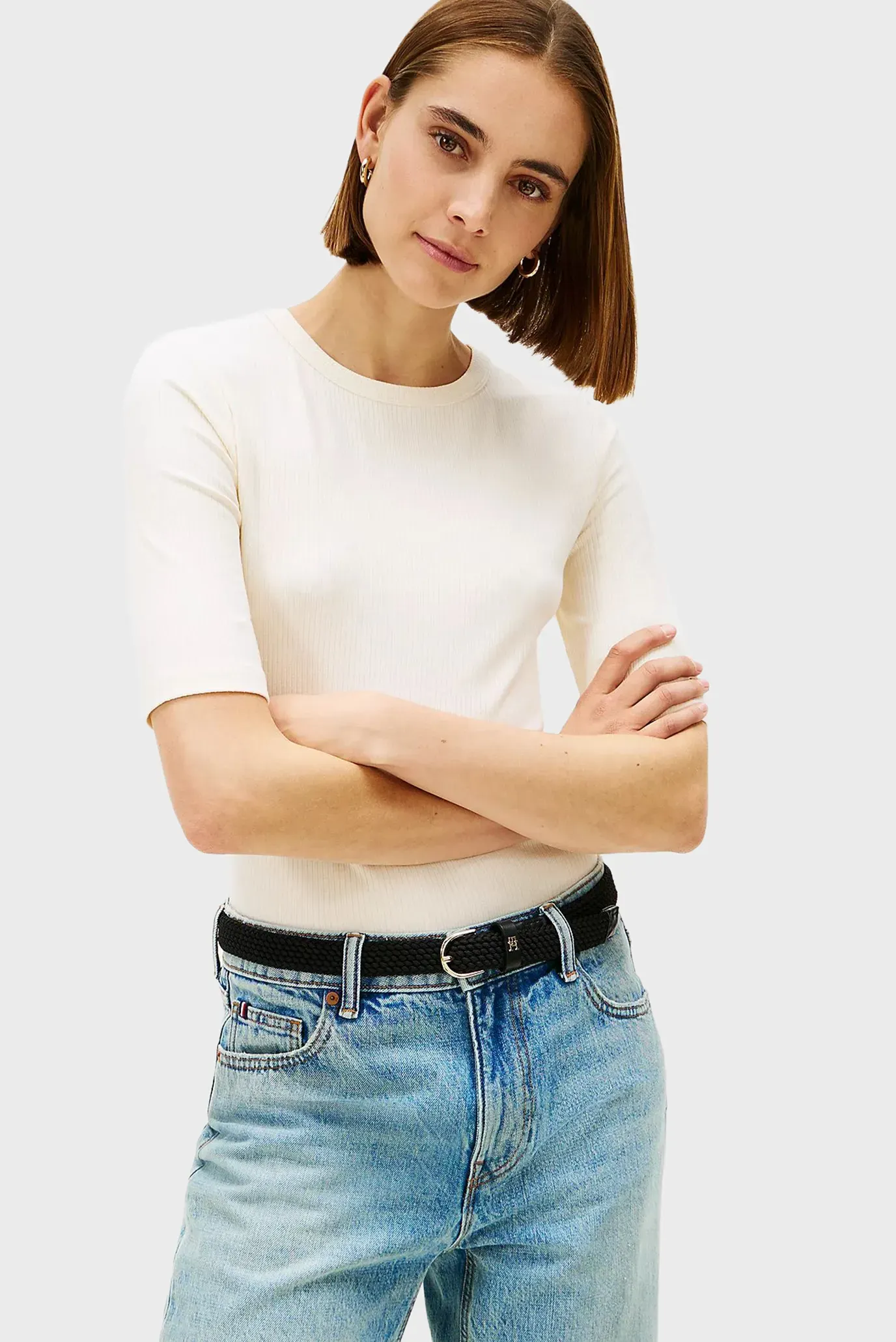 Futbolka/SLIM 5X2 RIB C-NK 1/2 SLV 1