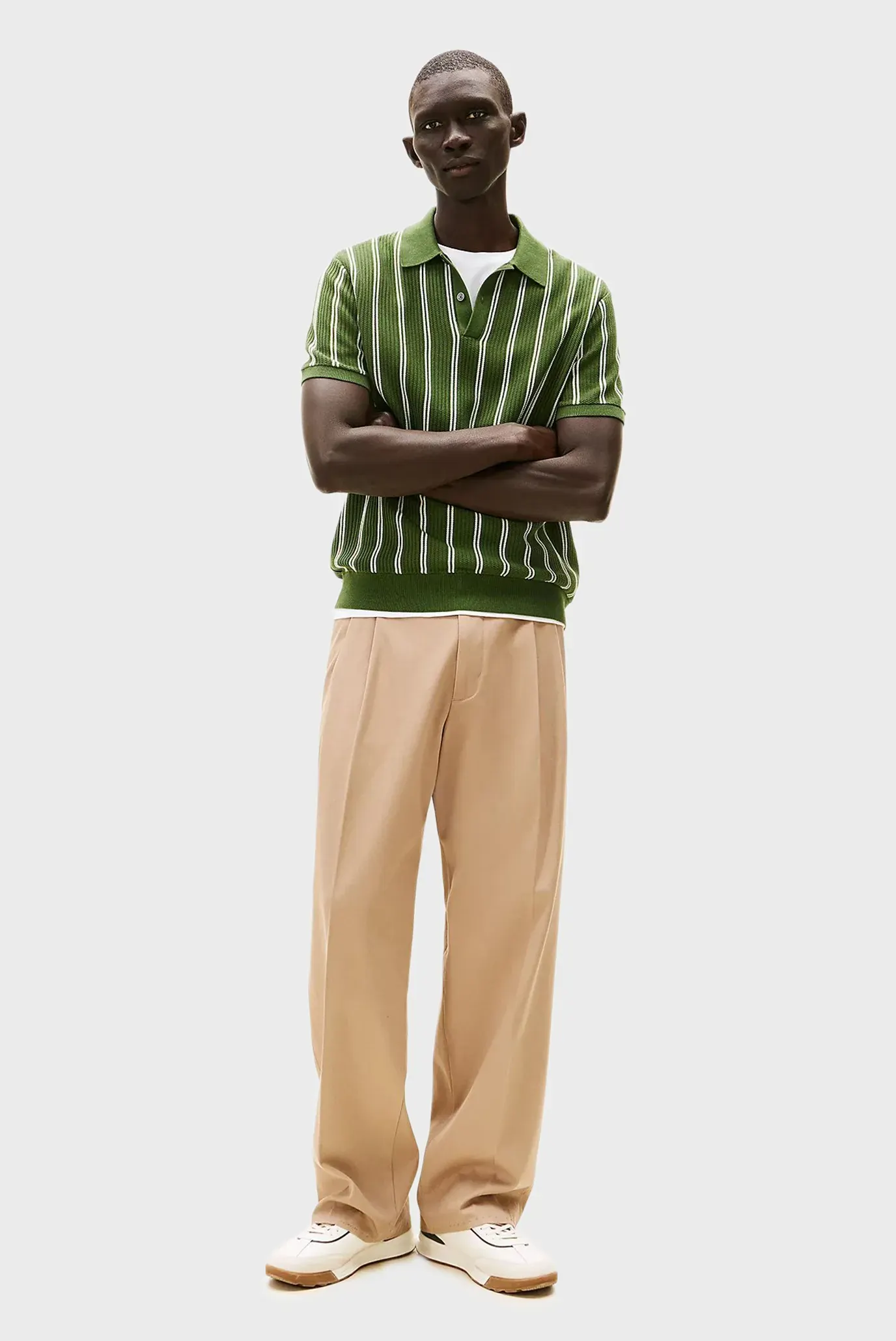 Свитер KNITTED VERTICAL STRIPE SS POLO 2