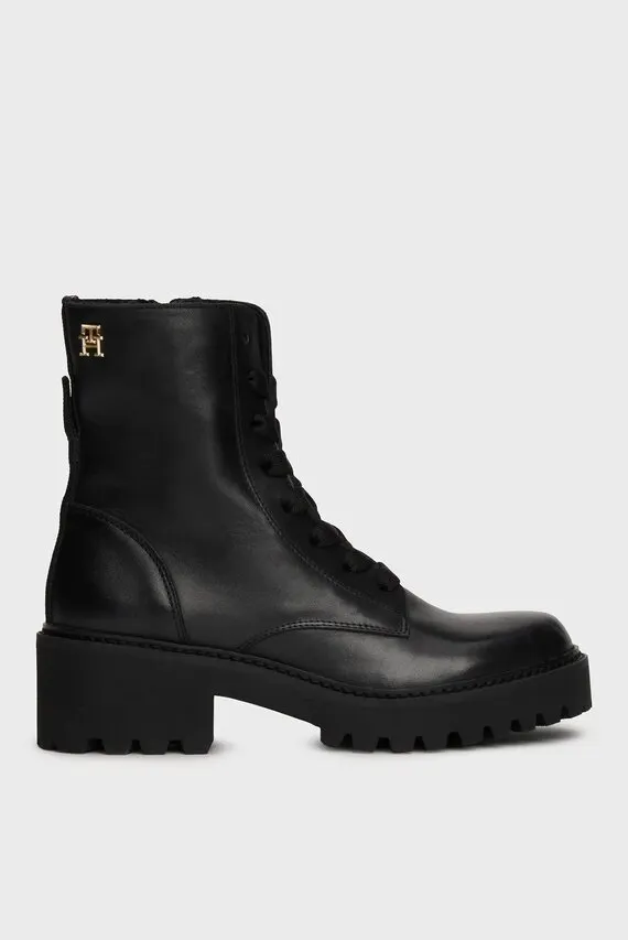 Ботинки CHIC MID HEEL LEATHER LACE-UP Tommy Hilfiger