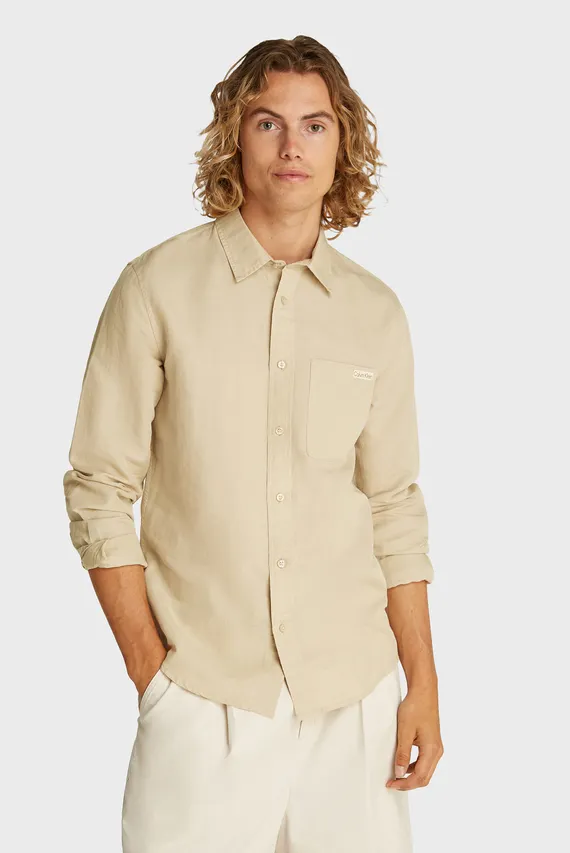 Ko'ylak LINEN COTTON SHIRT Calvin Klein Jeans