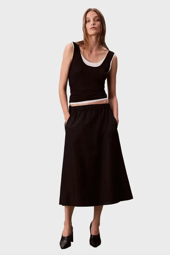 Yubka/NYLON PULL ON MIDI SKIRT Calvin Klein Jeans