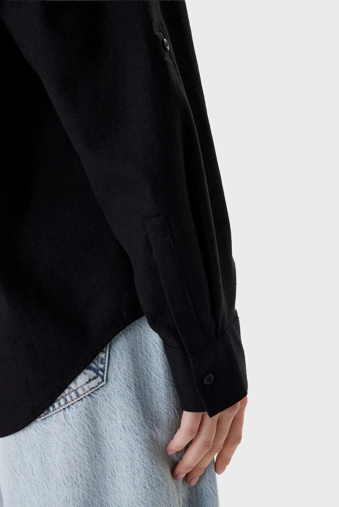 Ko'ylak/Cotton Linen Roll Tab Shirt 5