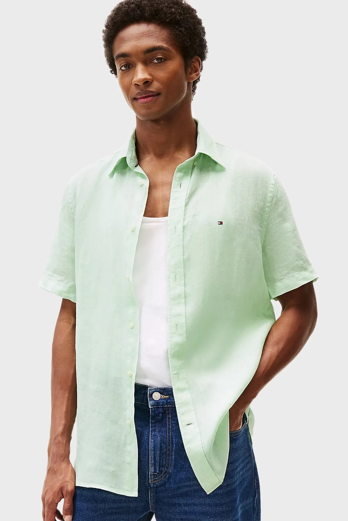 Рубашка с коротким рукавом PIGMENT DYED LINEN RF SHIRT S S 1