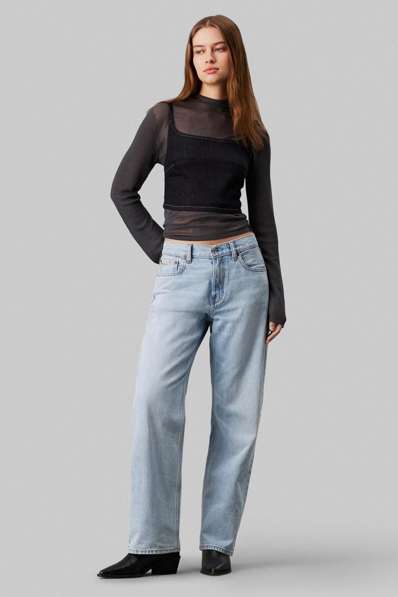 Sviter MIXED SHEER RIB LS SWEATER TOPCalvin Klein Jeans Sviter MIXED SHEER RIB LS SWEATER TOP 2