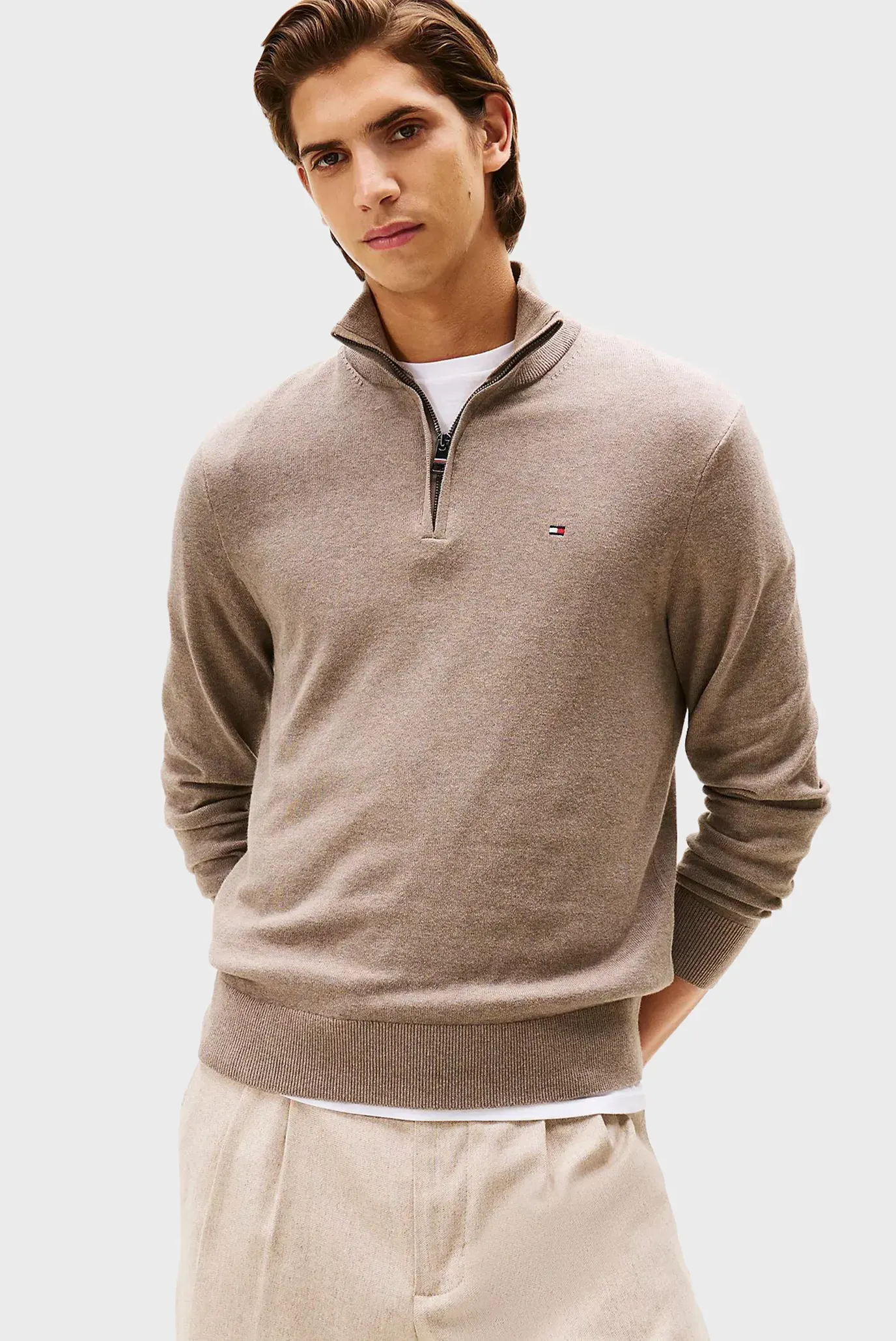 Golf/PIMA ORG CTN CASHMERE ZIP MOCK 1
