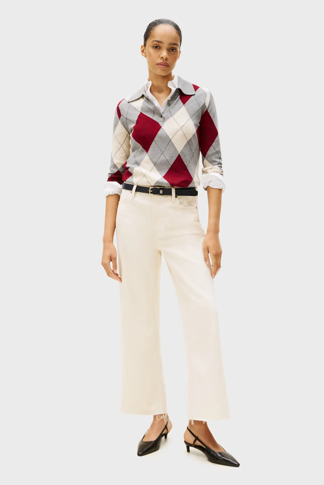 Sviter/CO ARGYLE POLO-NK SWEATER 2