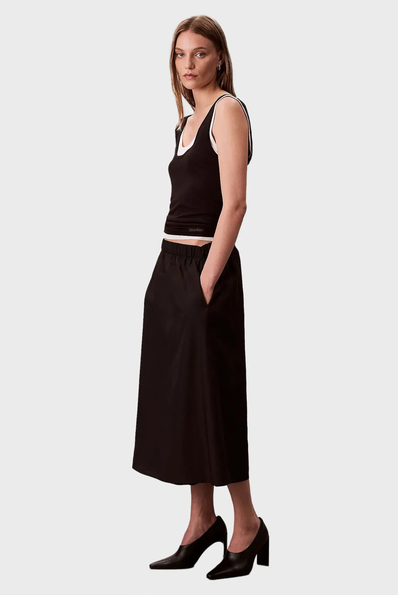 Yubka NYLON PULL ON MIDI SKIRT 2