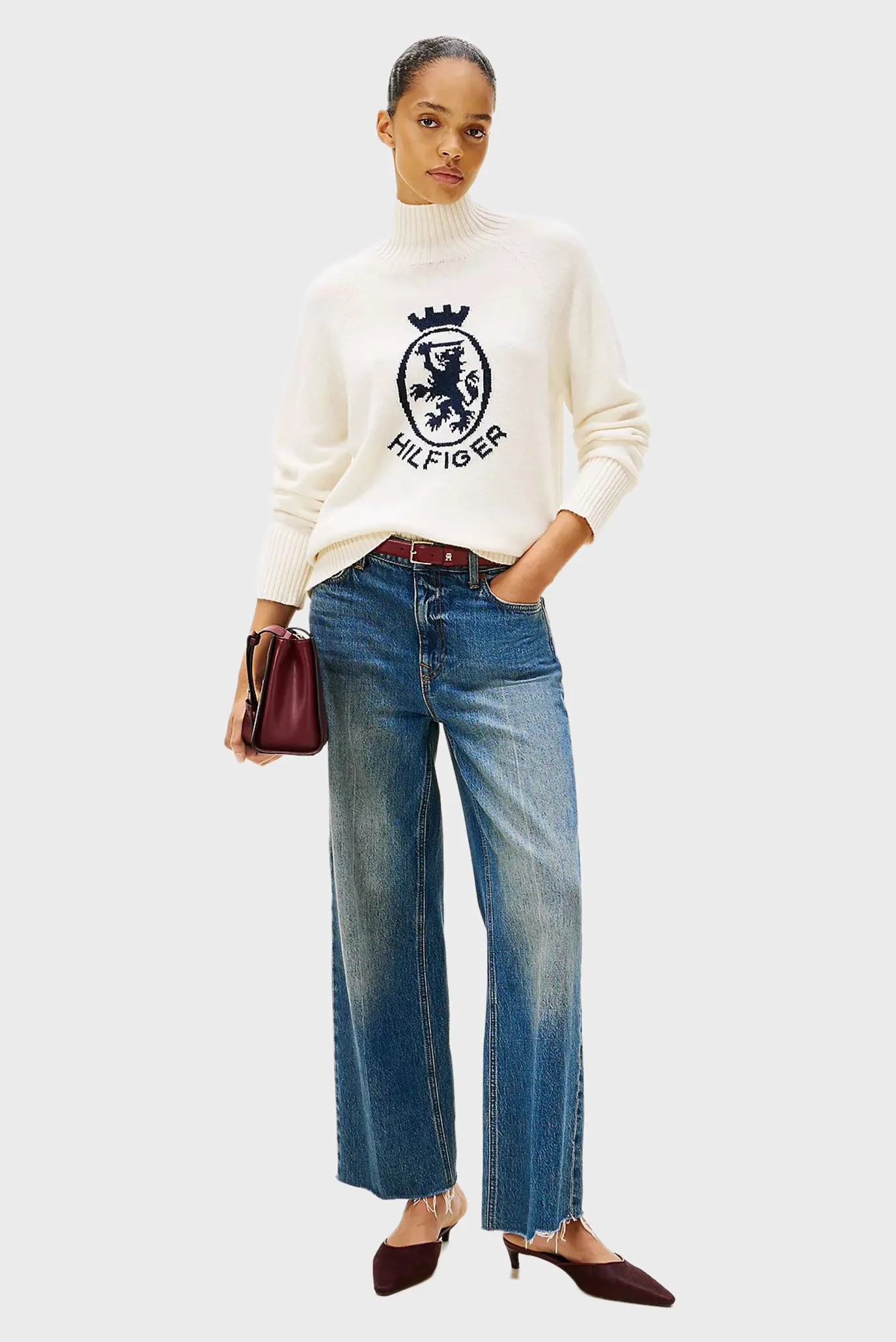 Sviter WOOL BLEND GRAPHIC MOCK-NK SWT 2