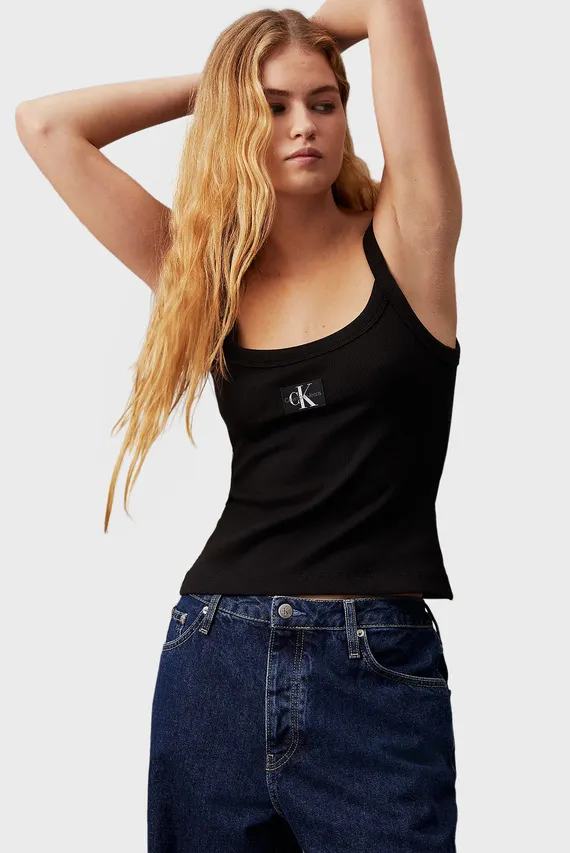 Mayka WOVEN LABEL RIB TANK Calvin Klein Jeans