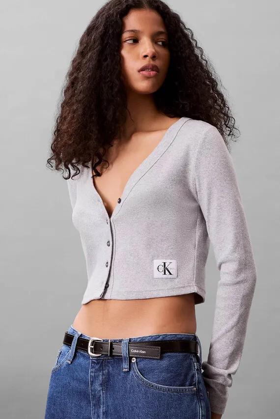 Топ/LS WOVEN LABEL 2X2 COTTON RIB CA Calvin Klein Jeans