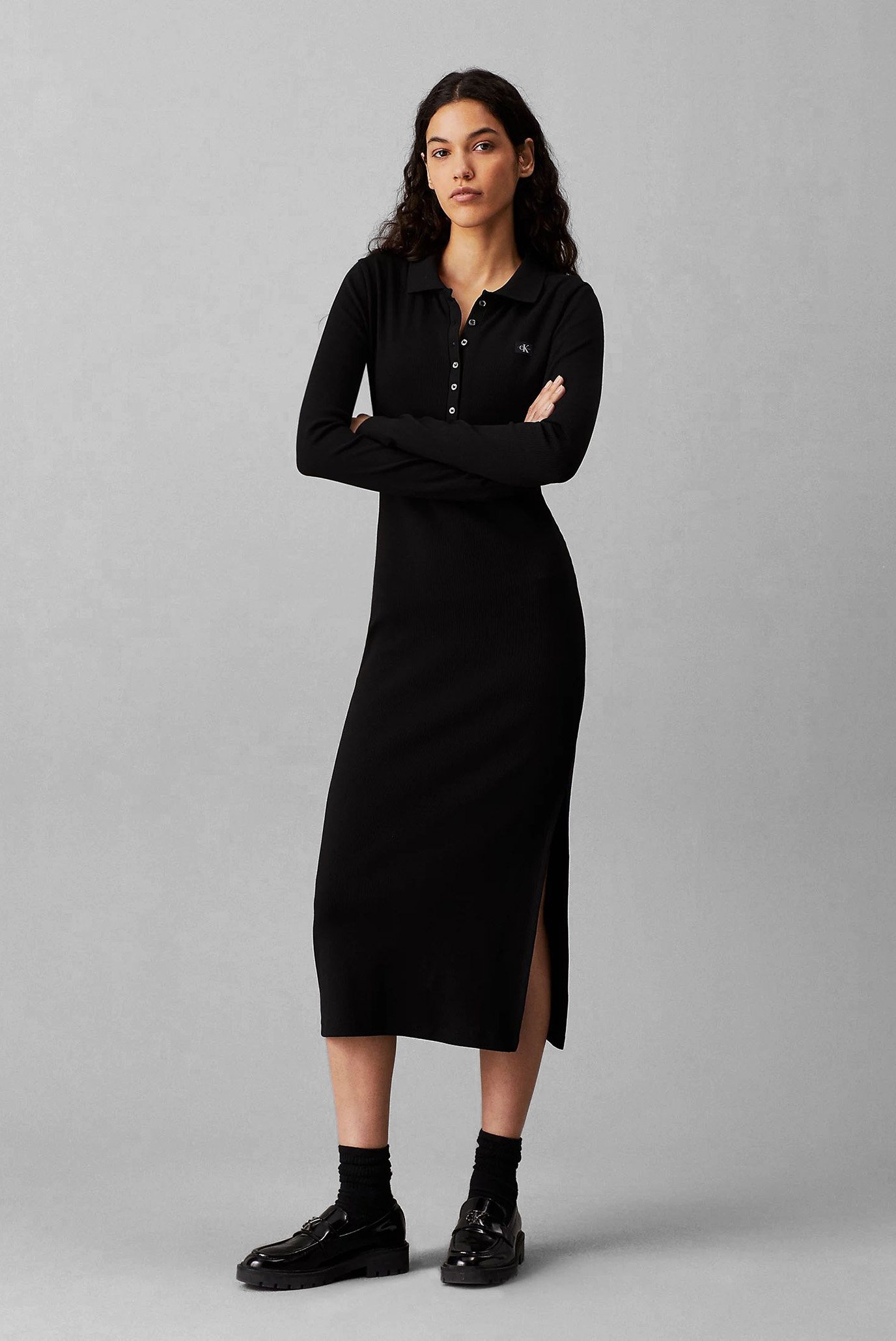 Платье WOVEN LABEL RIB POLO LS DRESSCalvin Klein Jeans Платье WOVEN LABEL RIB POLO LS DRESS 1