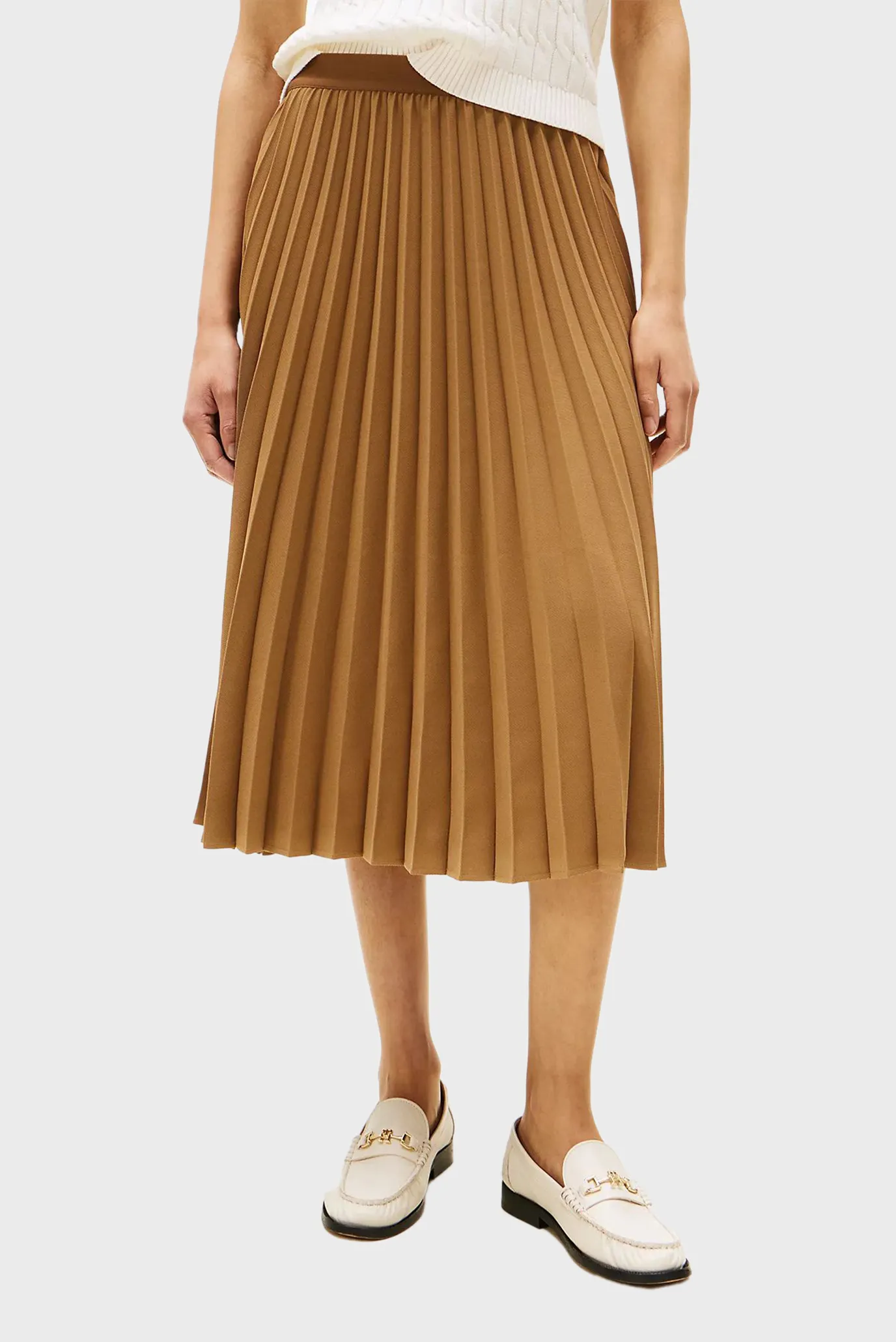 Yubka/FLUID PLEATED PULL ON MIDI SKIRT 1