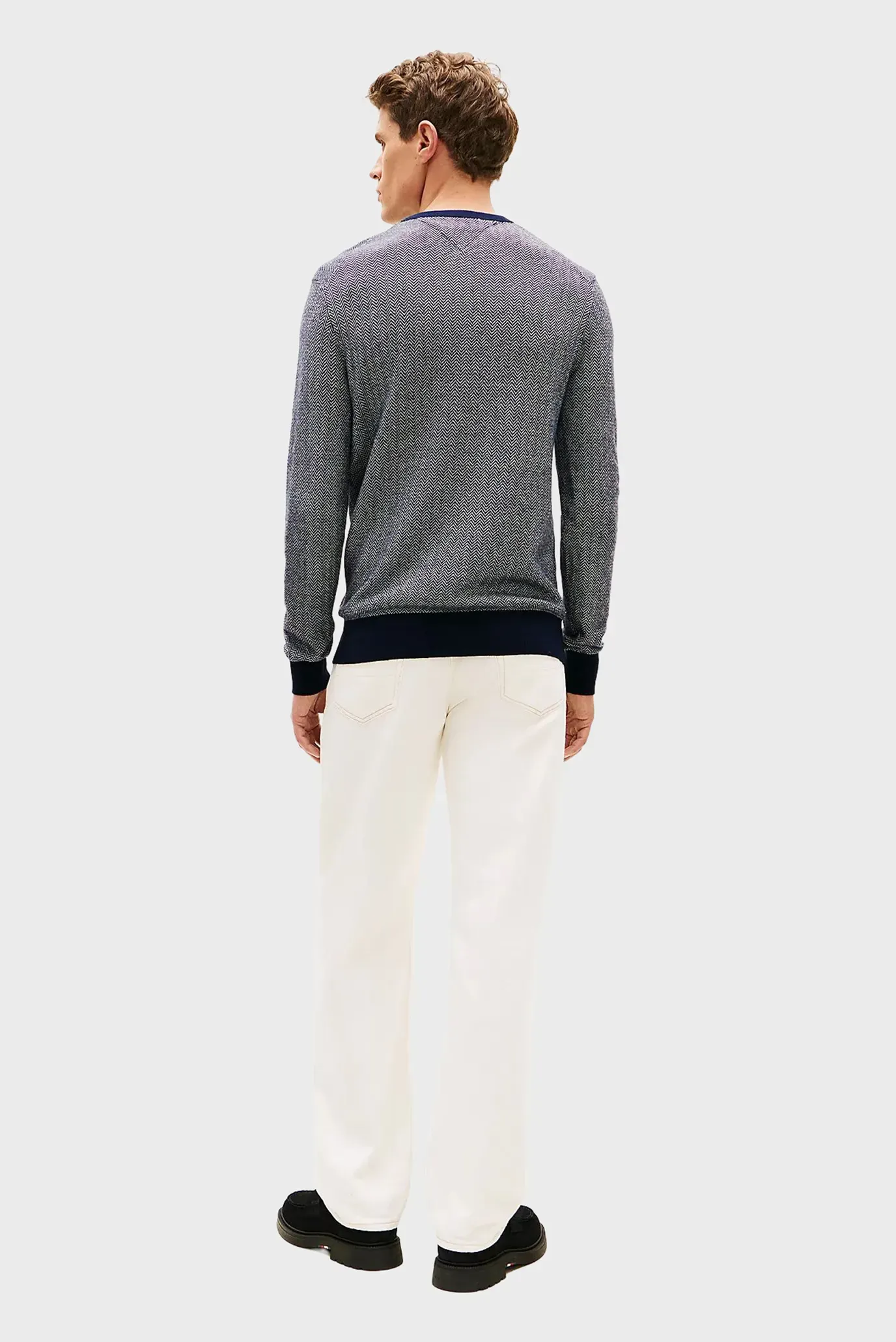 Sviter PIMA CTN CASH HERRINGBONE CREW 3