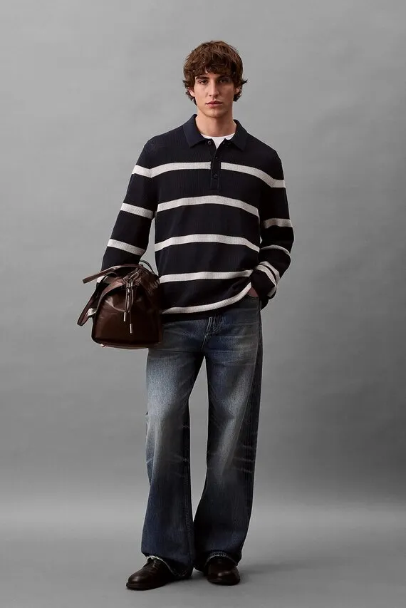 Свитер LS STRIPE POLO 12GG Calvin Klein