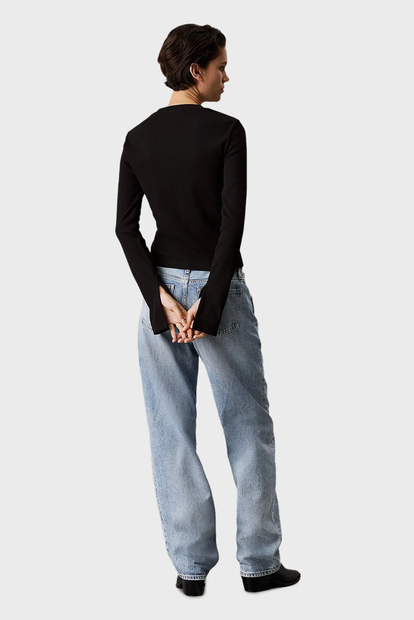 Лонгслив WOVEN LABEL RIB LS TOP 3