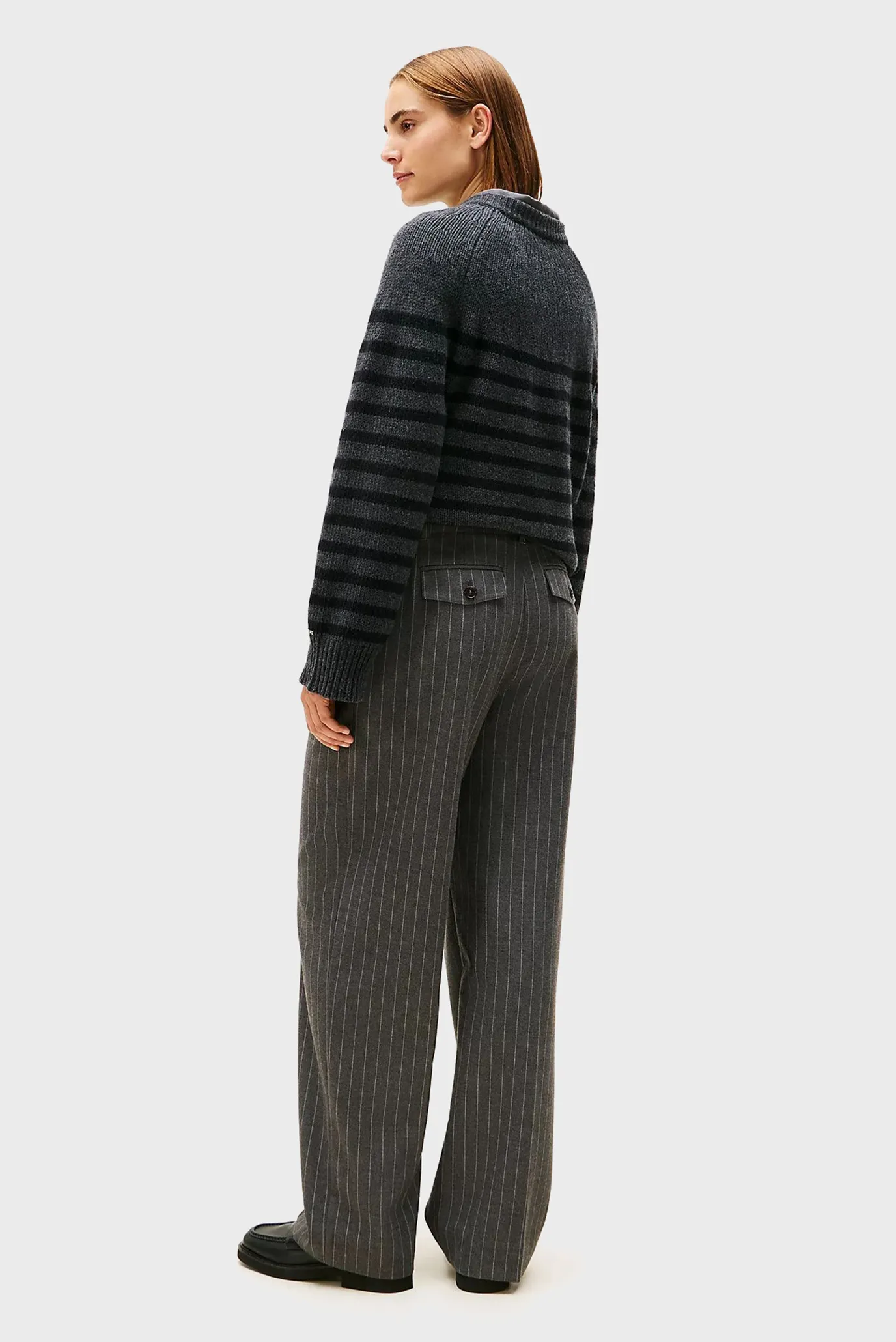 Штаны/PINSTRIPE LOOSE STRAIGHT PANT 3