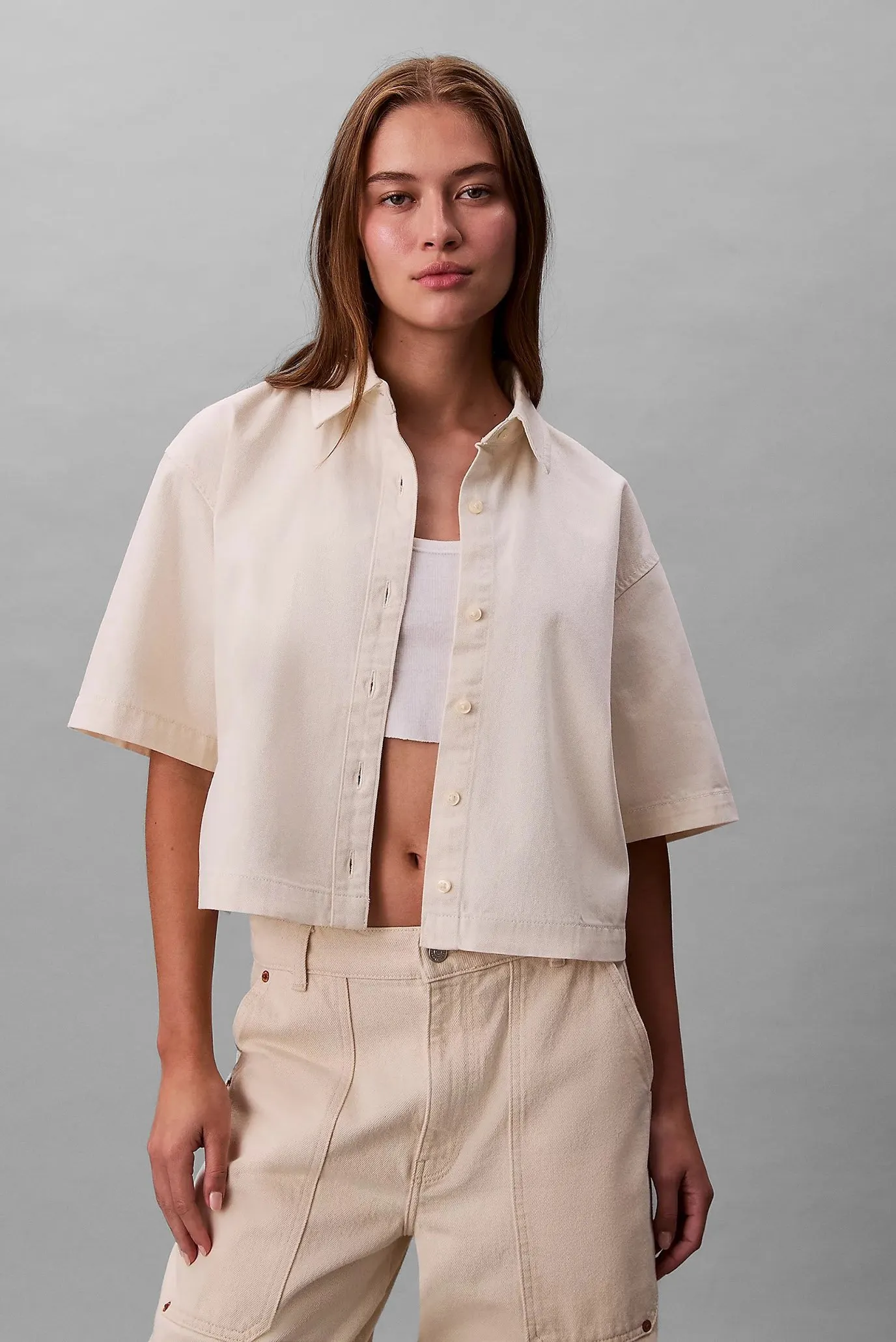 Ko'ylak SS DENIM SHIRT CHALK WHITE 1