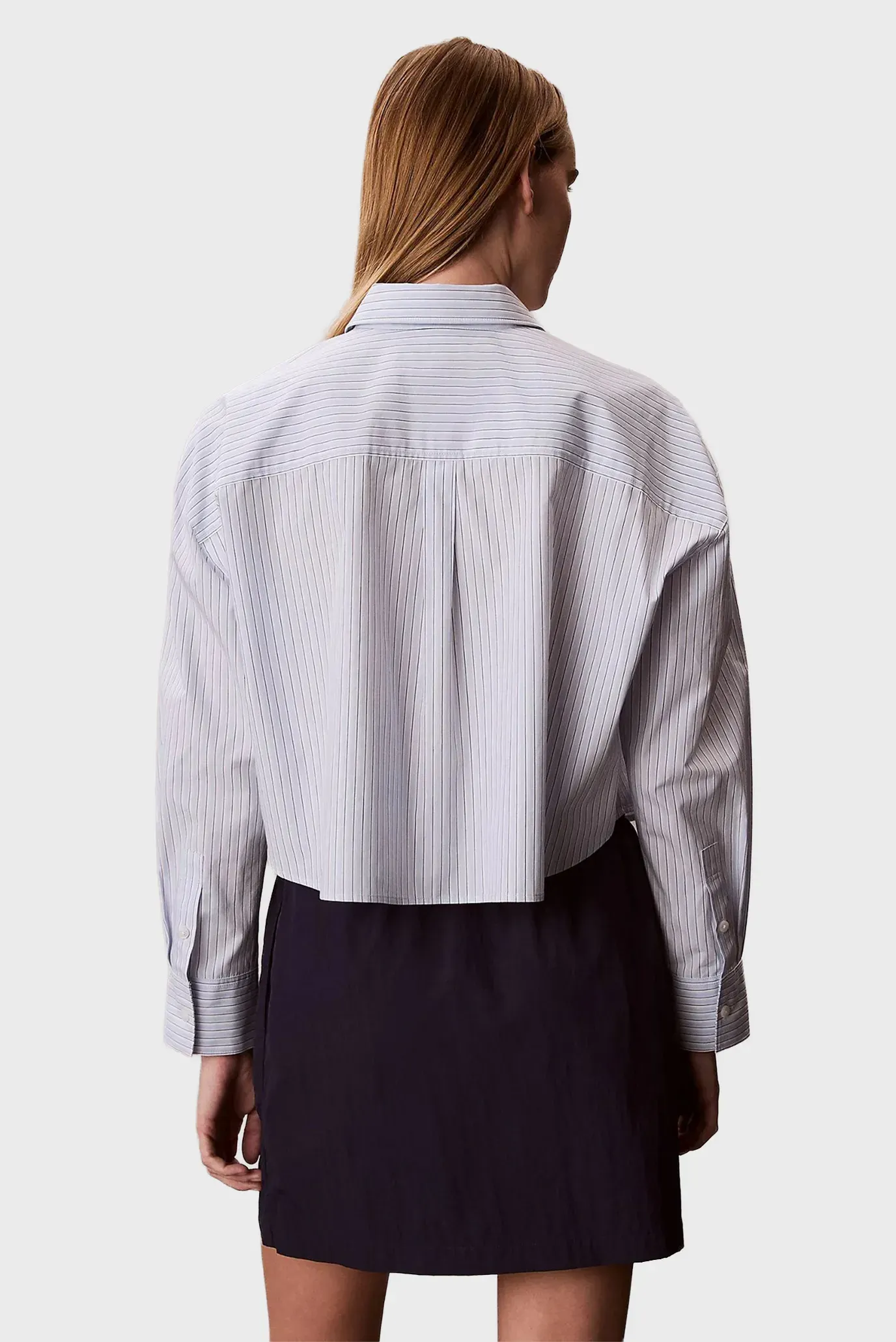 Ko'ylak/YARNDYE COTTON POPLIN CROPPED SH 3