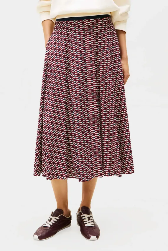 Yubka VIS TWILL A-LINE MIDI SKIRT Tommy Hilfiger