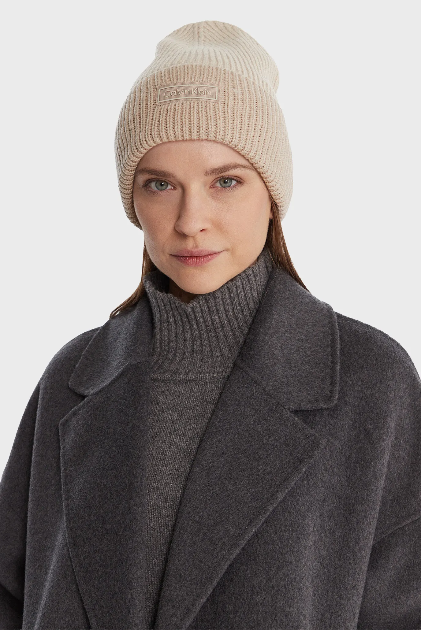 Shapka/PATCH WOOL CHUNKY RIB BEANIE 2
