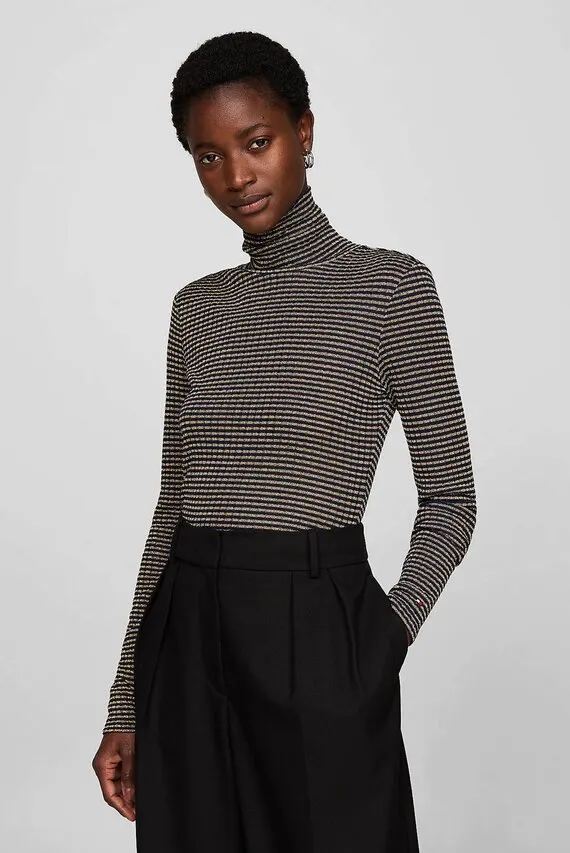 Лонгслив GOLD RIB STRIPE ROLL-NK LS Tommy Hilfiger