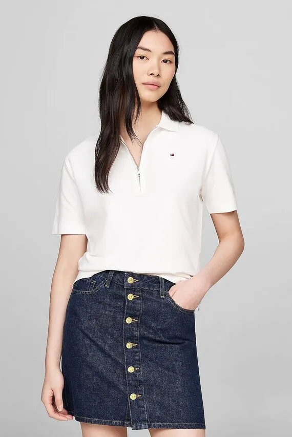 Polo OPEN NK ZIP RENEWCELL POLO SS Tommy Hilfiger