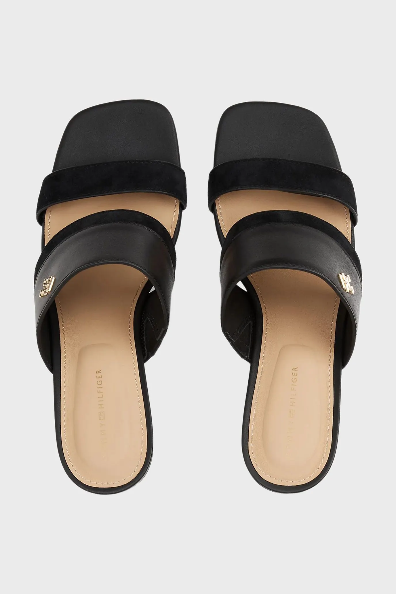 Босоножки LEATHER & SUEDE BLOCK HEEL MULE 4