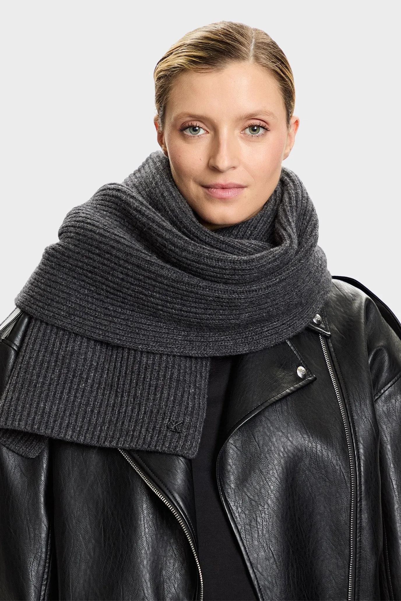 Шарф/CK METAL WOOL RIB SCARF 2