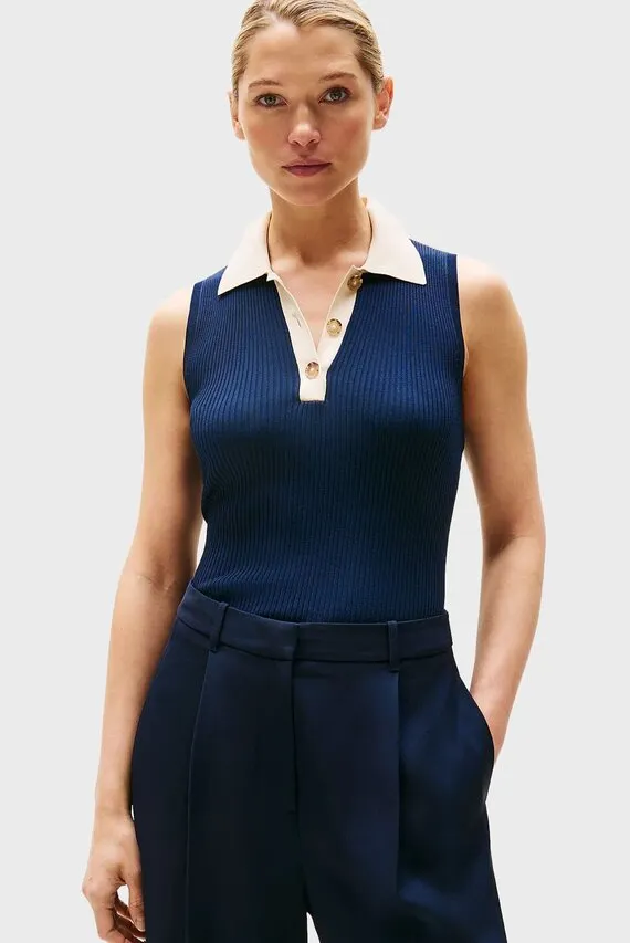 Поло MIXED RIB CONTRAST POLO SL SWT Tommy Hilfiger