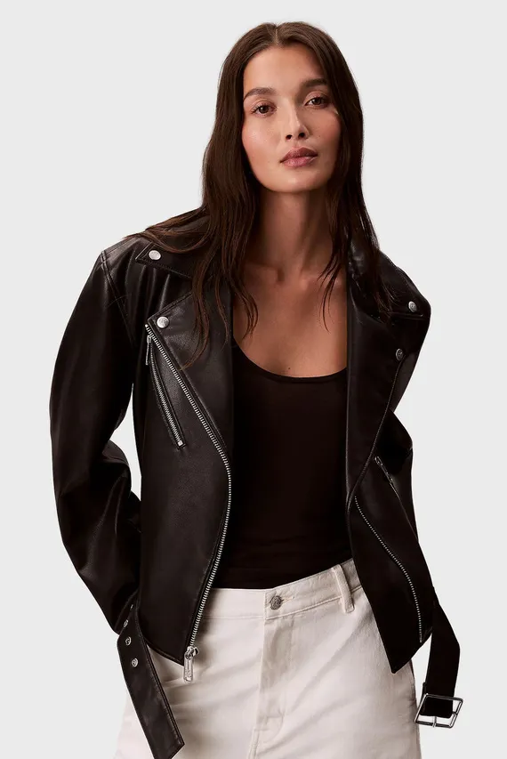Куртка кожаная FAUX LEATHER MOTO JACKET W BELT Calvin Klein Jeans