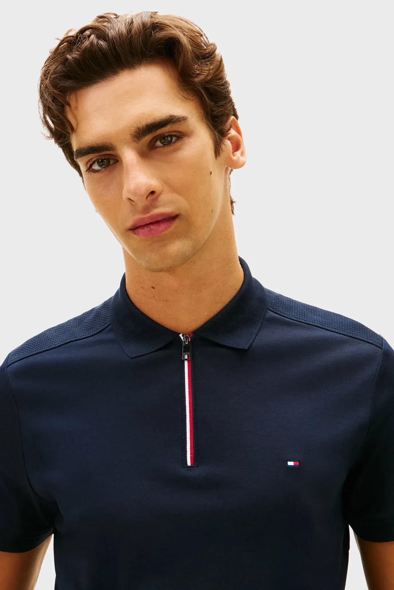 Поло/LIQUID COTTON RWB ZIP REG POLO 4