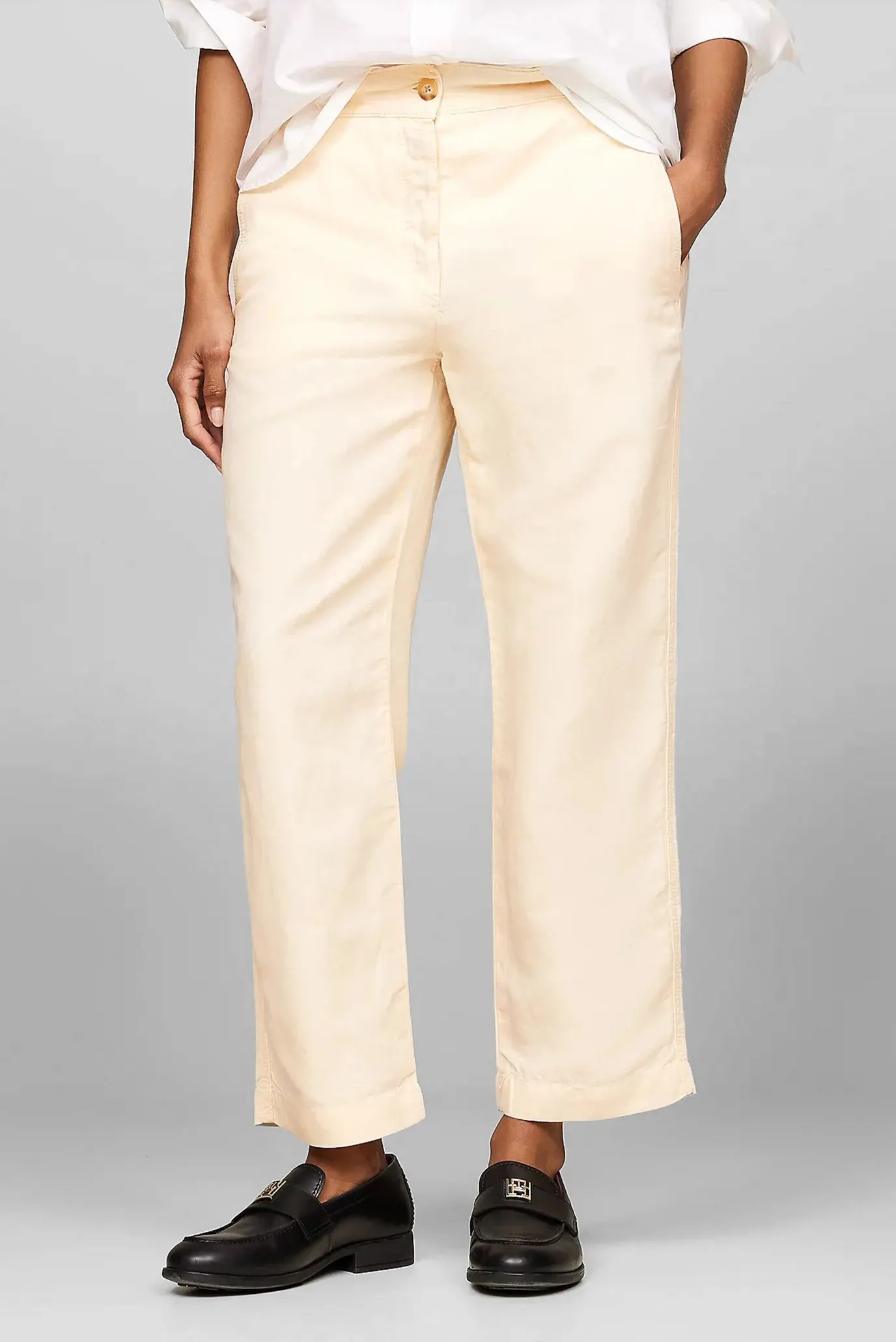 Ishton COTTON LINEN SLIM STRAIGHT PANT 1