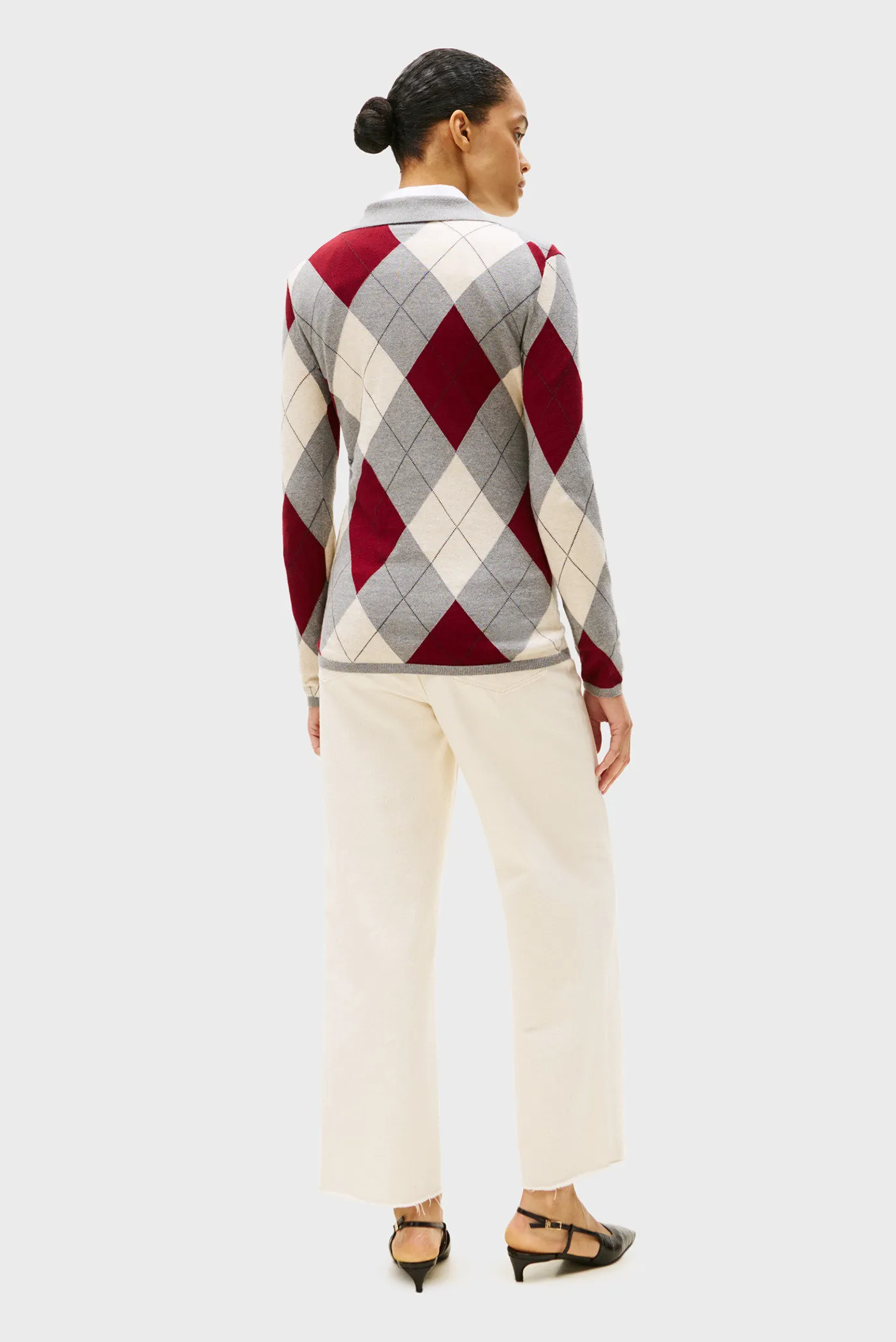 Sviter/CO ARGYLE POLO-NK SWEATER 3