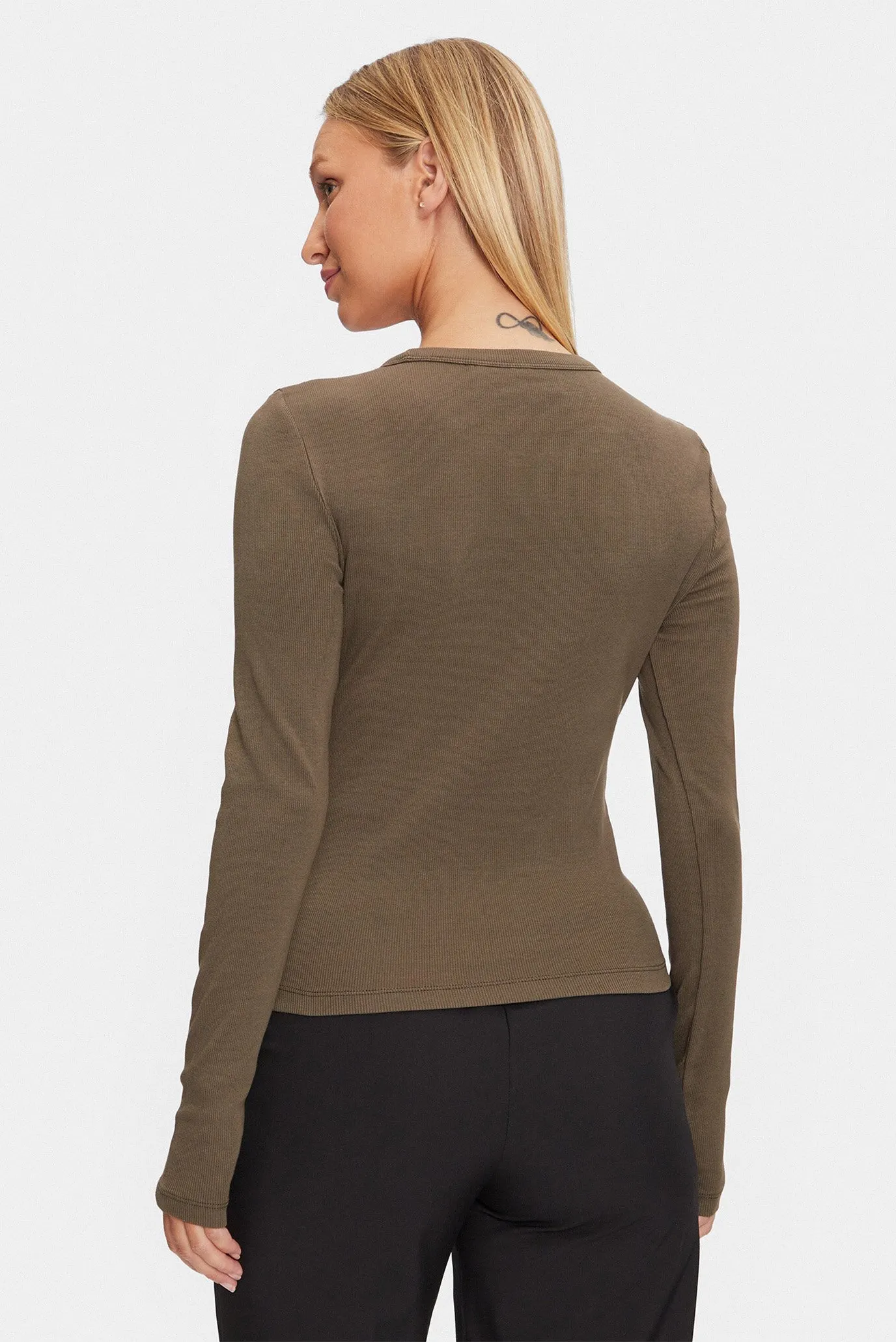 Лонгслив WASHED LABEL RIB LONG SLEEVE 3