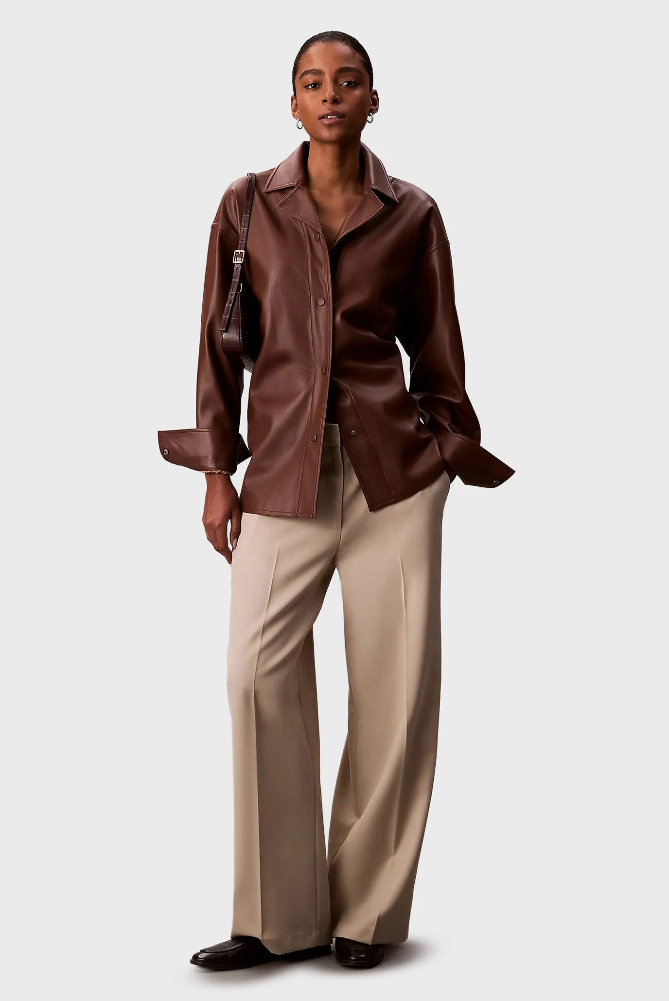 Ko'ylak Faux Leather Shirt 2