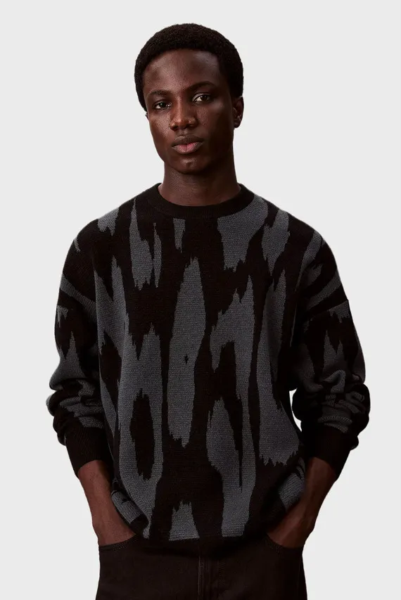 Sviter/LS ABSTRACT JACQUARD CRWNK SWTR Calvin Klein Jeans