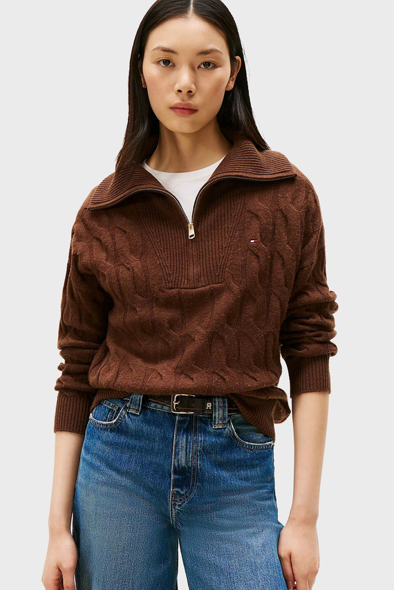 Sviter SOFT WOOL CABLE 1 2 ZIP LS SWT Tommy Hilfiger Sviter SOFT WOOL CABLE 1 2 ZIP LS SWT Tommy Hilfiger