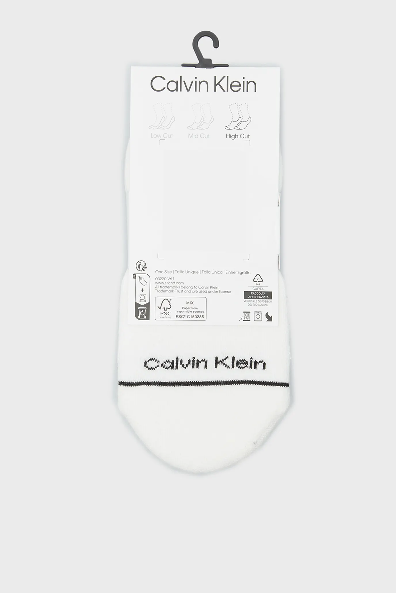 Kalta paypoq CK WOMEN FOOTIE HIGH CUT 3P ATHLEISURE 3