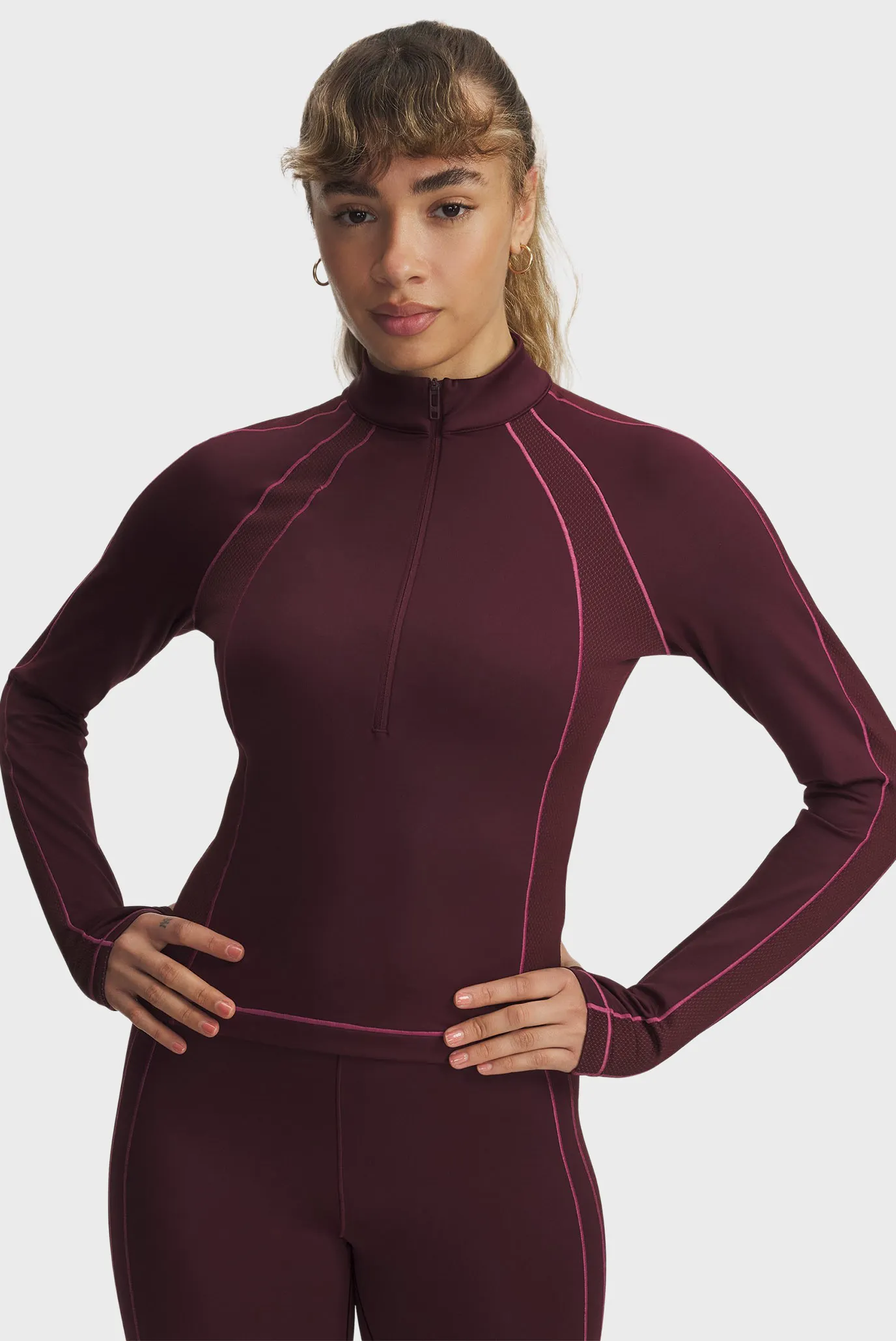 Лонгслив UA ColdGear Textured 1 2 Zip 1